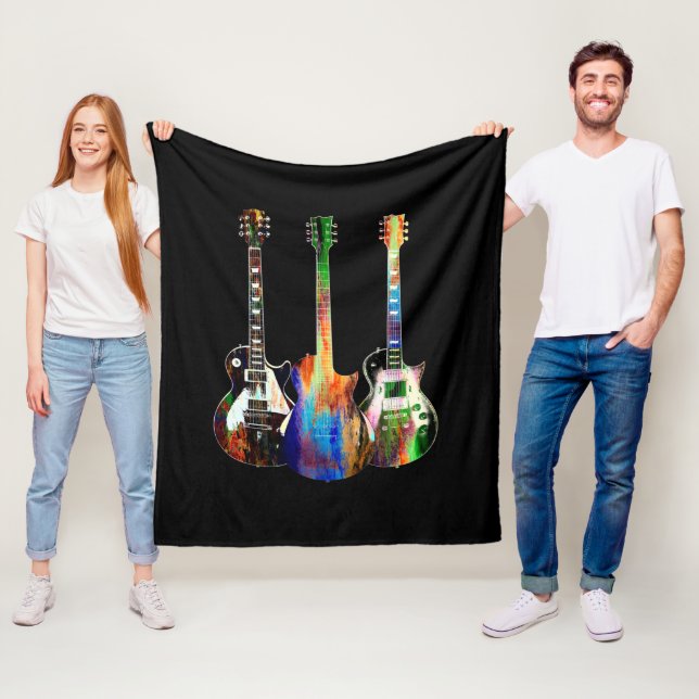 Couverture Polaire Trois guitares (En situation)