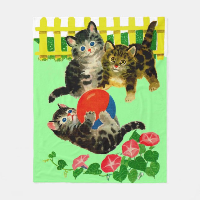 Couverture Polaire trois petits chatons (Devant)