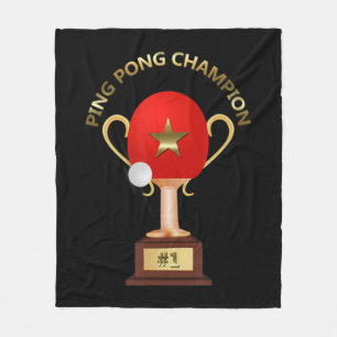 Couverture Polaire Trophée Champion de tennis de table Ping Pong
