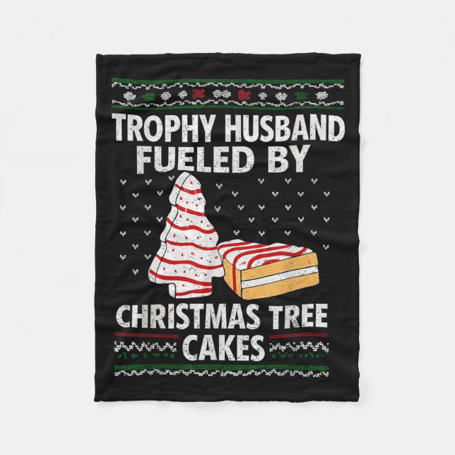Couverture Polaire Trophy Husband Fueled By Christmas Tree Cakes Funn (Devant)