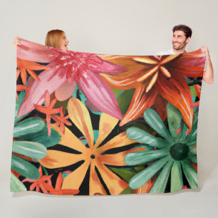 Couverture Polaire tropical/hawaïen/floral/fleur