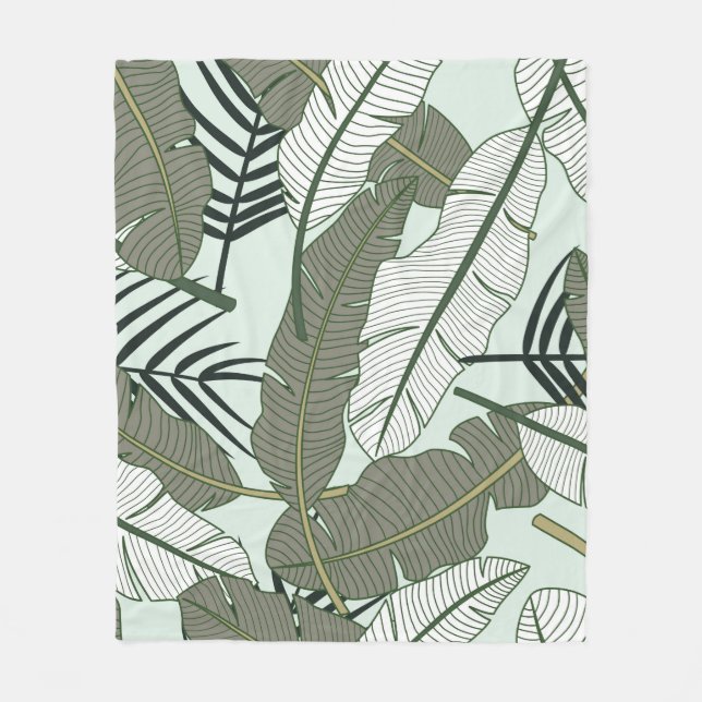 Couverture Polaire Tropical leaves seamless pattern  (Devant)