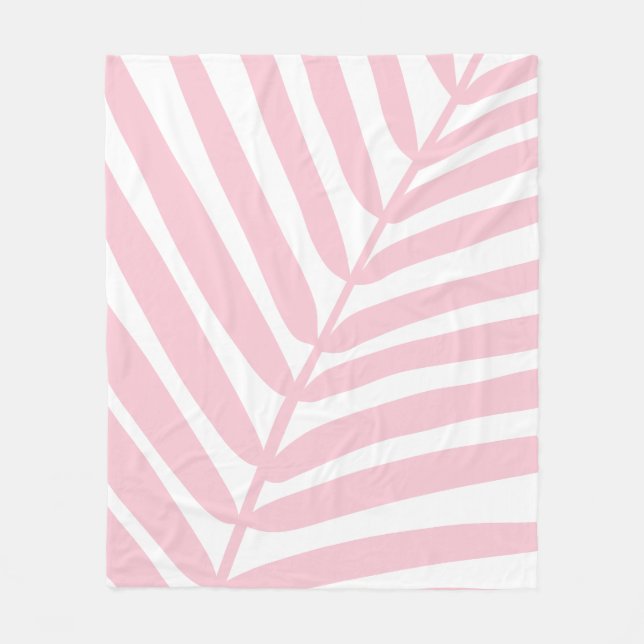 Couverture Polaire Tropical Palm Leaf Baby Rose (Devant)