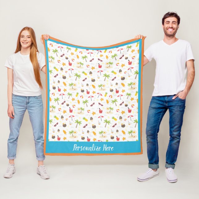 Couverture Polaire Tropical Summer Beach Vacances Motif Design (En situation)