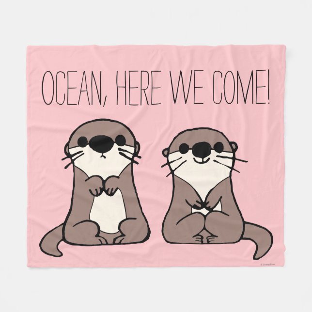 Couverture Polaire Trouver Dory| Dessin de loutres (Devant (Horizontal))