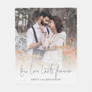 Couverture Polaire True Love Lasts Forever Couple Photo Overlay