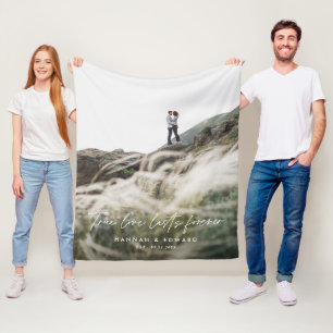 Couverture Polaire True Love photo moderne minimaliste cadeau personn