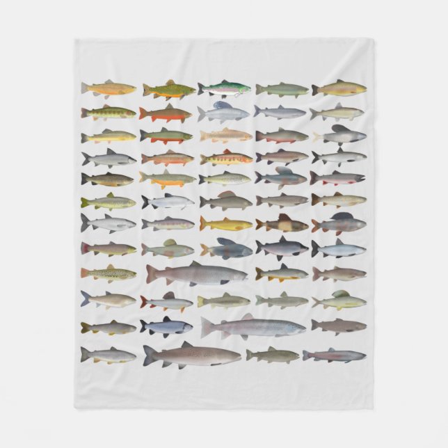 Couverture Polaire Truite, omble, Grayling, Hucho et Whitefish Group (Devant)