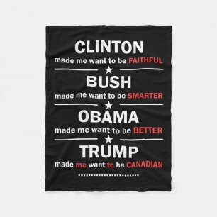 Couverture Polaire Trump 2020 Funny Clinton Bush Obama Trump Canadien