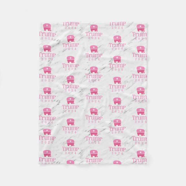Couverture Polaire Trump 2024 Eléphant rose mignon (Devant)