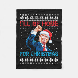Couverture Polaire Trump 2024 Je serai à la maison pour Noël Père Noë