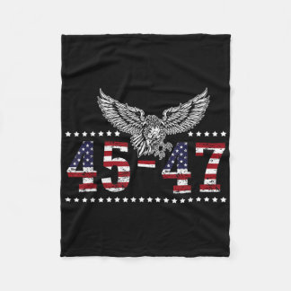 Couverture Polaire Trump 2024 Président 45 Et 47 États-Unis Drapeau T