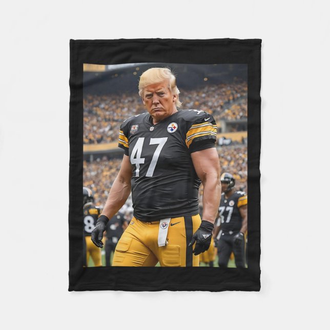 Couverture Polaire Trump 47 Fittsburgh Footbyll Joueur drôle (Devant)