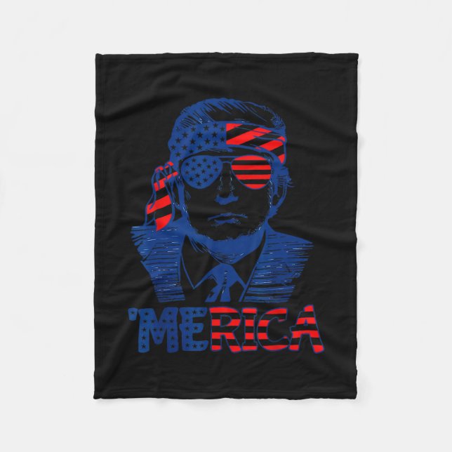Couverture Polaire Trump 4 Juillet Merica Hommes Femmes Drapeau Améri (Devant)