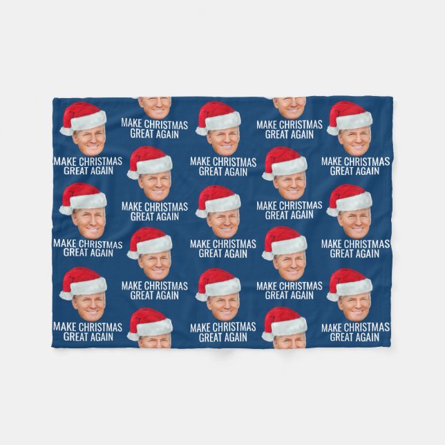 Couverture Polaire Trump avec Santa Hat - Rendre Noël magnifique (Devant (Horizontal))