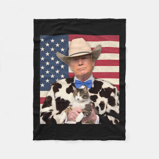 Couverture Polaire Trump Cat Shirt Funny Cowboy Donald Trump 2024 Ame (Devant)