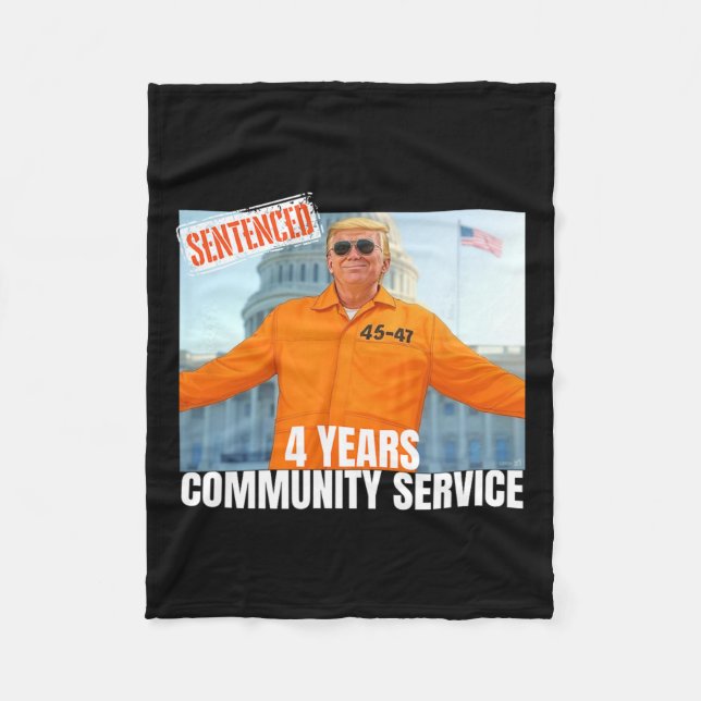 Couverture Polaire Trump Condamné 4 Ans Service Communautaire Orange  (Devant)