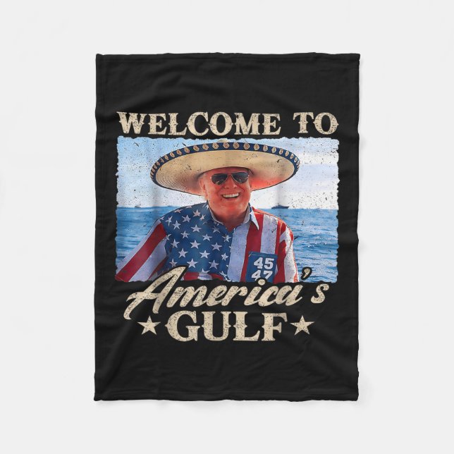 Couverture Polaire Trump Drôle Bienvenue Dans Le Golfe Des Amériques, (Devant)