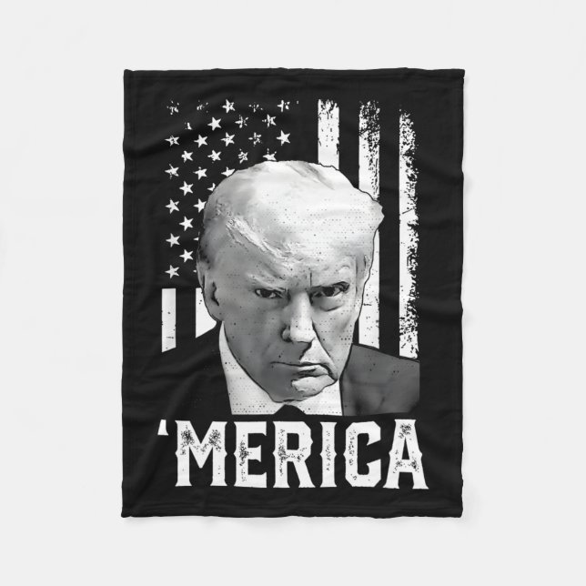 Couverture Polaire Trump est heureux 4 juillet Trump Dons du drapeau  (Devant)