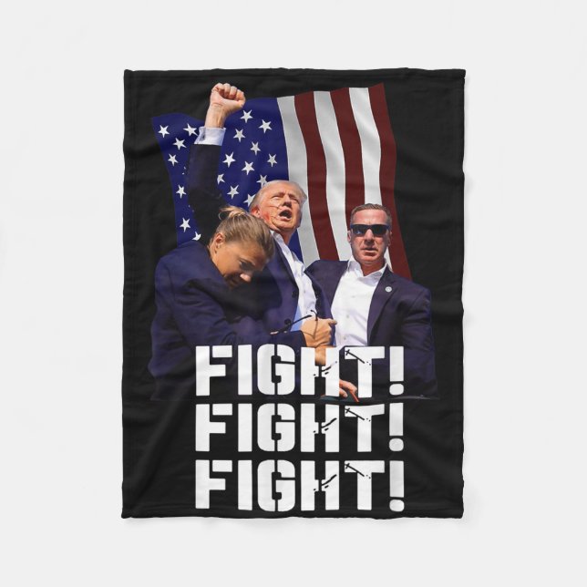 Couverture Polaire Trump Fight Fight Fight (Devant)