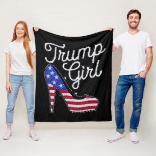 Couverture Polaire Trump Girl High Heel Drapeau américain Bling Patri