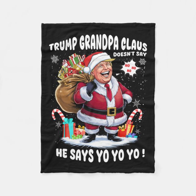Couverture Polaire Trump Grand-pa Claus Yo Yo Yo Christmas (Devant)