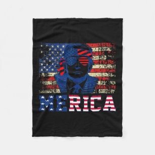 Couverture Polaire Trump Happy Quatrième 4 juillet Trump Drapeau amér