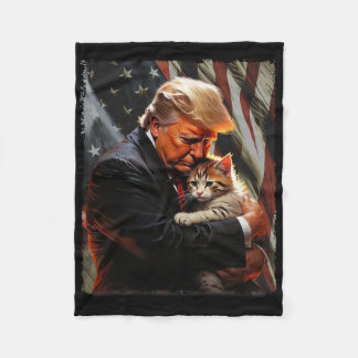 Couverture Polaire Trump Hugging An Orange Cat 2025 Make Cats Safe Ag