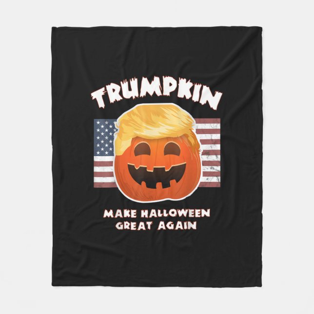 Couverture Polaire Trumpkin Funky Citrouille Pie Pun Libéraux América (Devant)