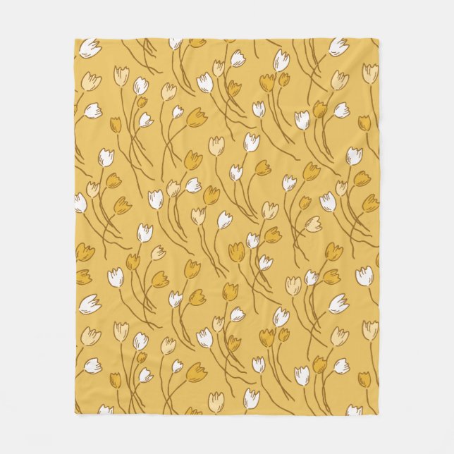 Couverture Polaire Tulip Garden Fleece Blanche (Devant)