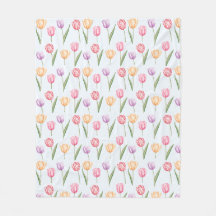 Tulipes Fleur Motif Aquarelle Coloré
