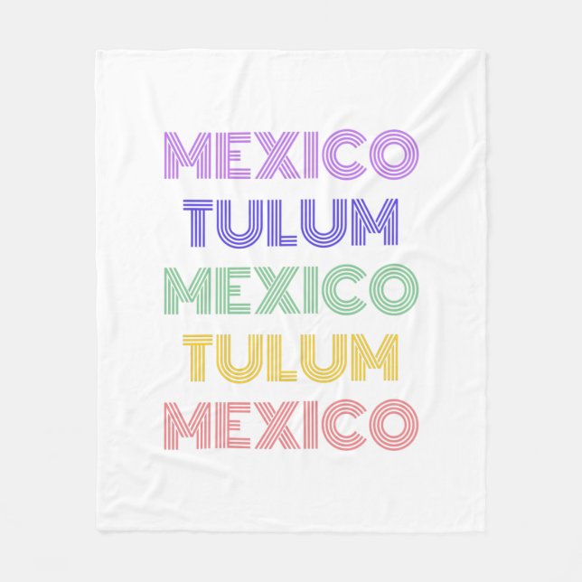 Couverture Polaire Tulum Mexique Magnet de trypographie rétro (Devant)