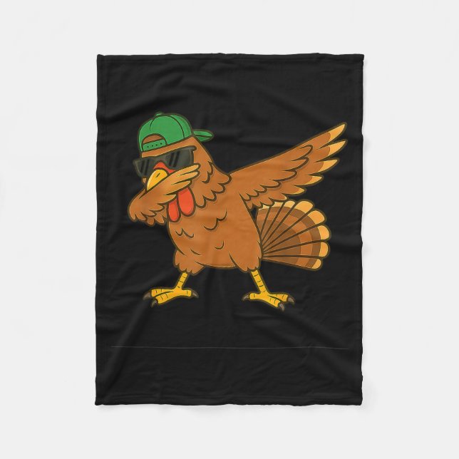 Couverture Polaire Turkey Dab Meme Animal Dance Funny For Men Women K (Devant)