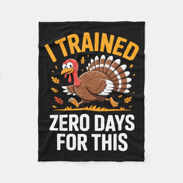 Couverture Polaire Turkey Trot Thanksgiving Running I Trained Zero Da (Devant)