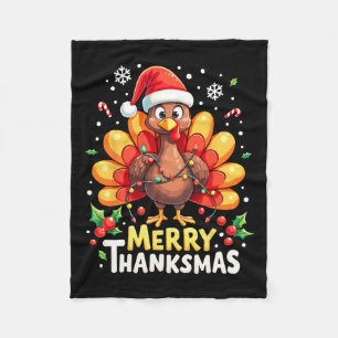 Couverture Polaire Turquie Père Noël Joyeux Joyeux Thanksmas Thanksgi