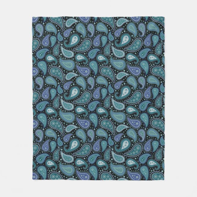 Couverture Polaire Turquoise bleu marguerite (Devant)