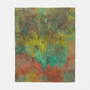 Couverture Polaire Turquoise et cuivre avec accents or