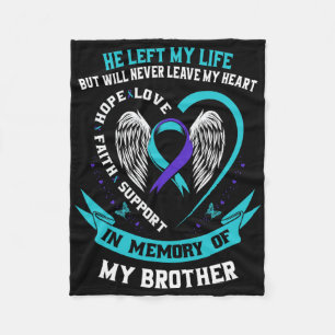 Couverture Polaire Turquoise Et Violet En Mémoire De Mon Frère Suicid