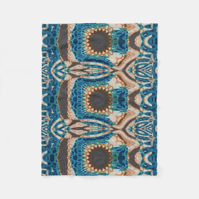 Couverture Polaire Turquoise Gold Sun Southwestern Art (Devant)