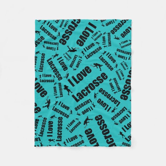Couverture Polaire Turquoise J'adore la crosse (Devant)