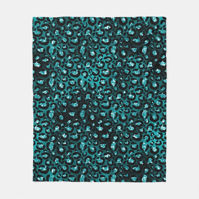 Couverture Polaire Turquoise Ombre et Parties scintillant de verre no (Devant)
