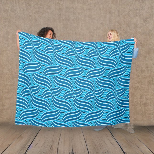 Couverture Polaire Turquoise Turquoise et Blue Ribbony (Créateur téléchargé)
