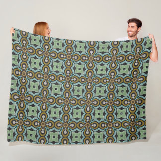 Couverture Polaire Turquoise Turquoise Ochre Retro Hip Bohème Art Mot