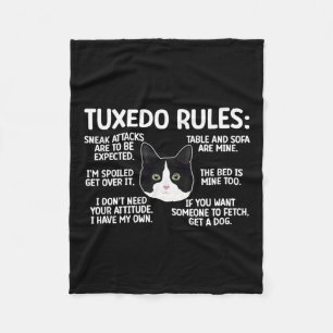Couverture Polaire Tuxedo Cat Rules Tuxedo Amoureux des chats Tuxedo 