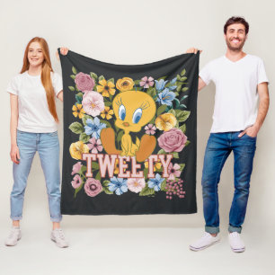 Couverture Polaire TWEETY™ Broderie Florale Graphique