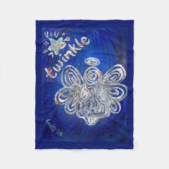 Couverture Polaire Twinkle Guardian Angel personnalisé Blanche en pol (Devant)