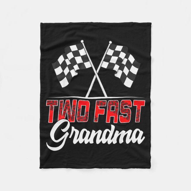 Couverture Polaire Two Fast Grandma Second Birthday Racing Car Family (Devant)