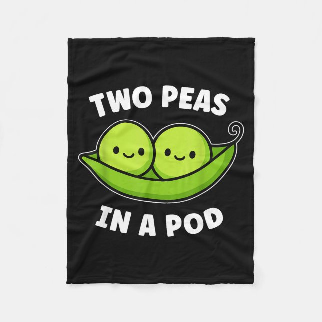 Couverture Polaire Two Peas In A D Cute Kawaii Funny  (Devant)