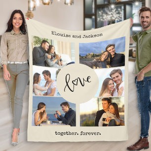Couverture Polaire Type de montage photo Texte personnalisé Beige ne