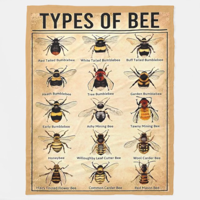 COUVERTURE POLAIRE TYPES D'ABEILLES (Devant)